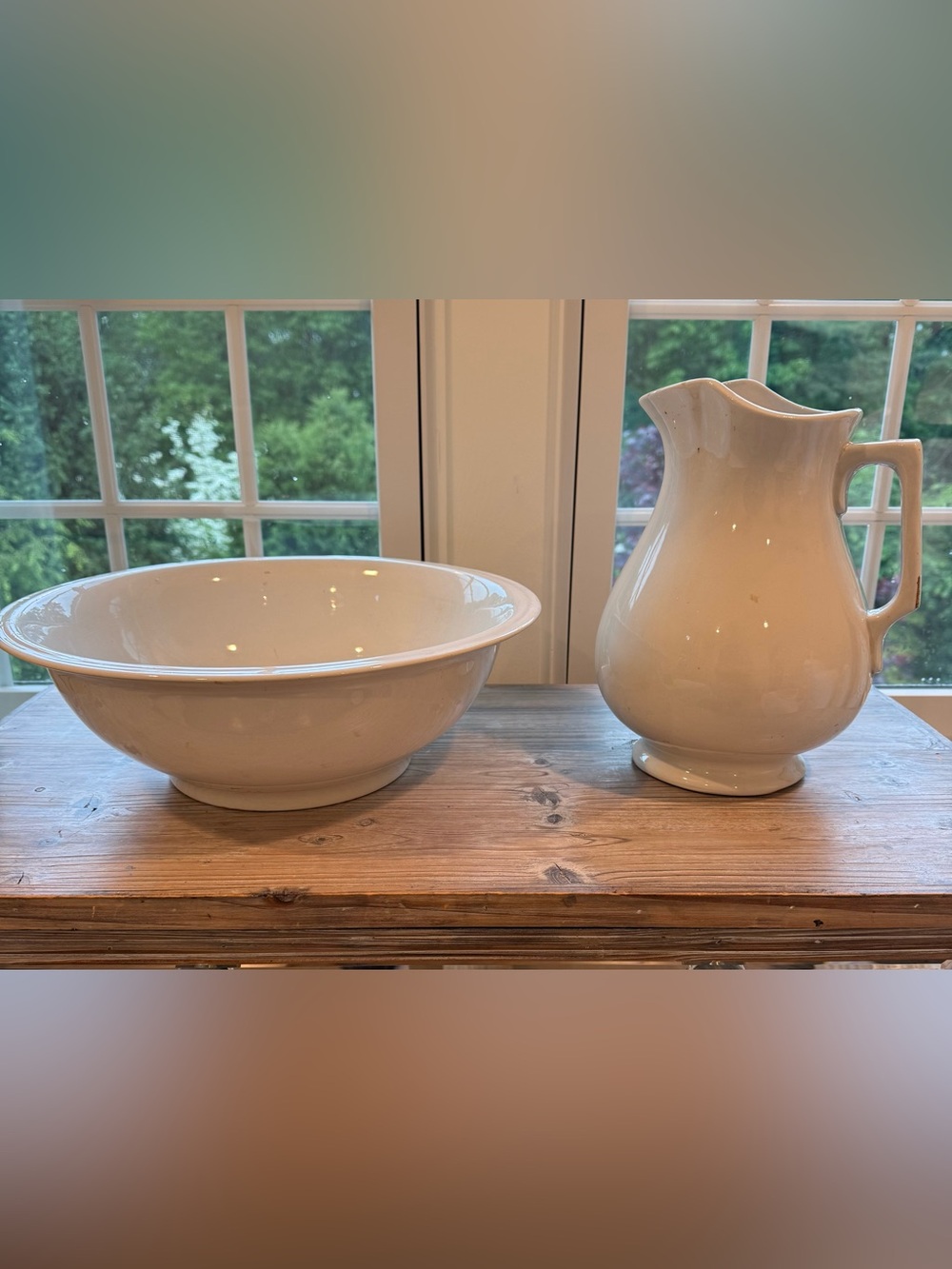 Antique Alfred Meakin Ironstone Wash Basin & Pitcher Set – England